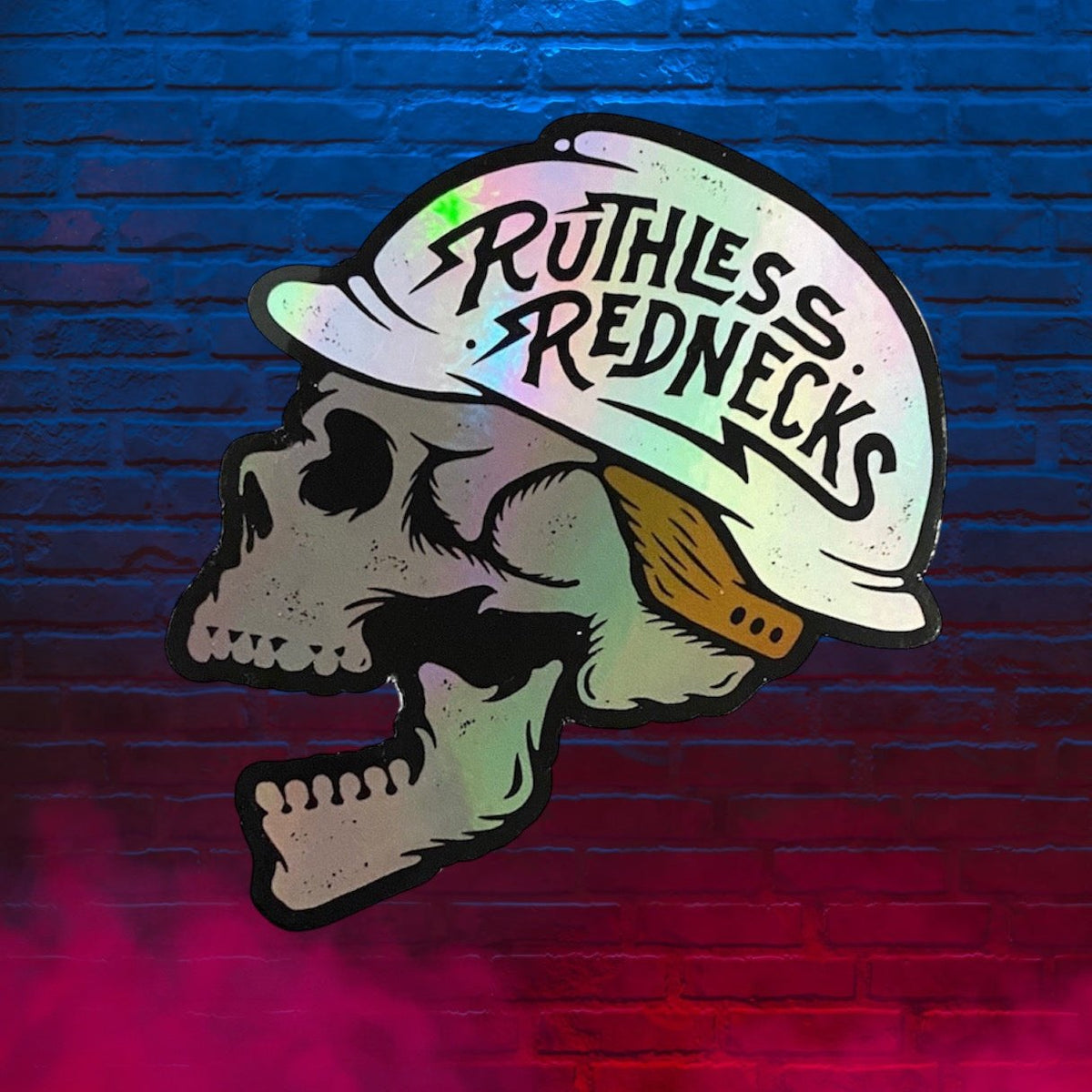 Ruthless Skull Holographic Sticker