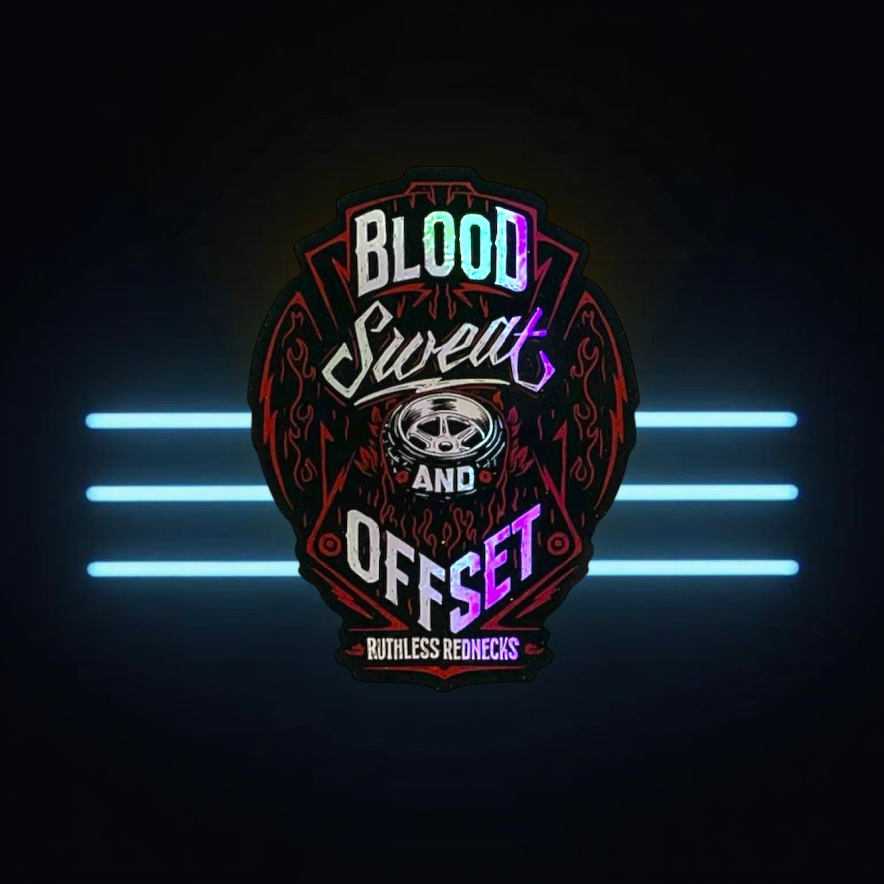 Blood Sweat and Offset Holographic Sticker