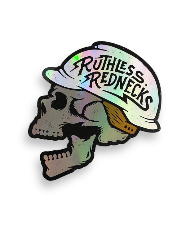 Ruthless Skull Holographic Sticker