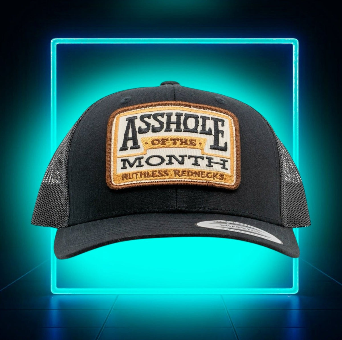 Asshole Of The Month Curved Brim Black Hat