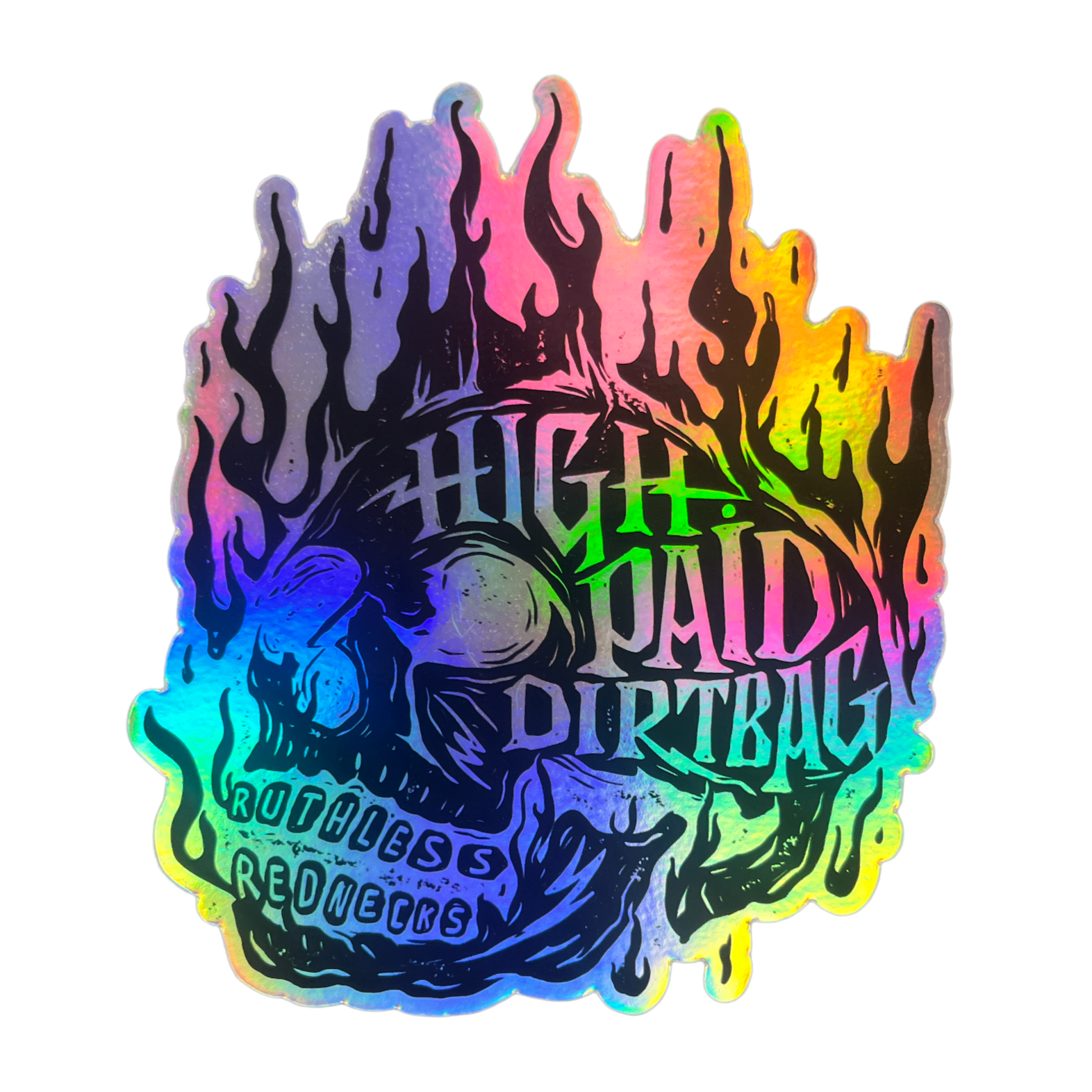 Fired Up Holographic Sticker XL